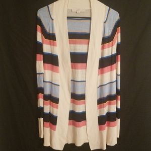 ❤LOFT multicolored striped lightweight cardigan❤